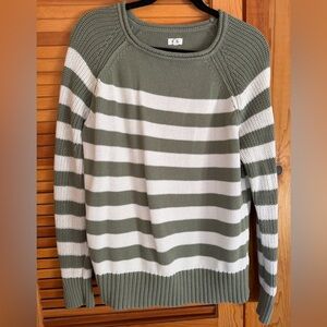 Aerie Striped Green and White Women's Sweater